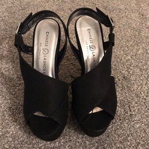 BRAND NEW Chinese Laundry Black Wedges